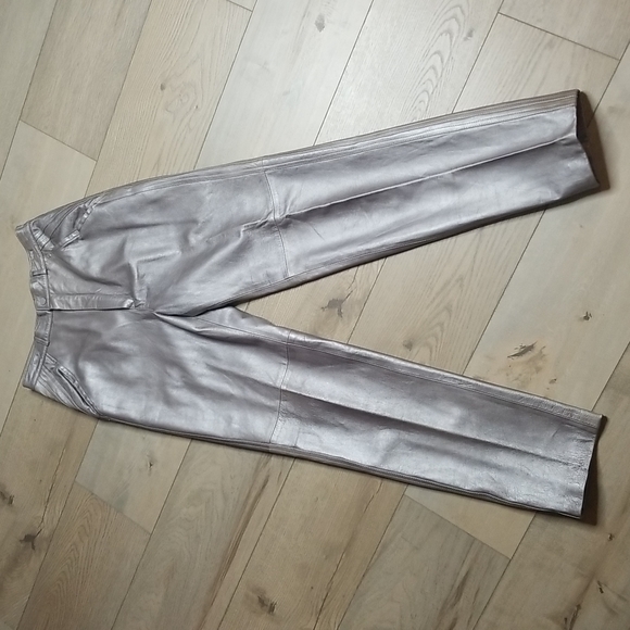 Suzelle Pants - Suzelle 80s 100% leather high waisted pants with stretch waist zipper ,b…